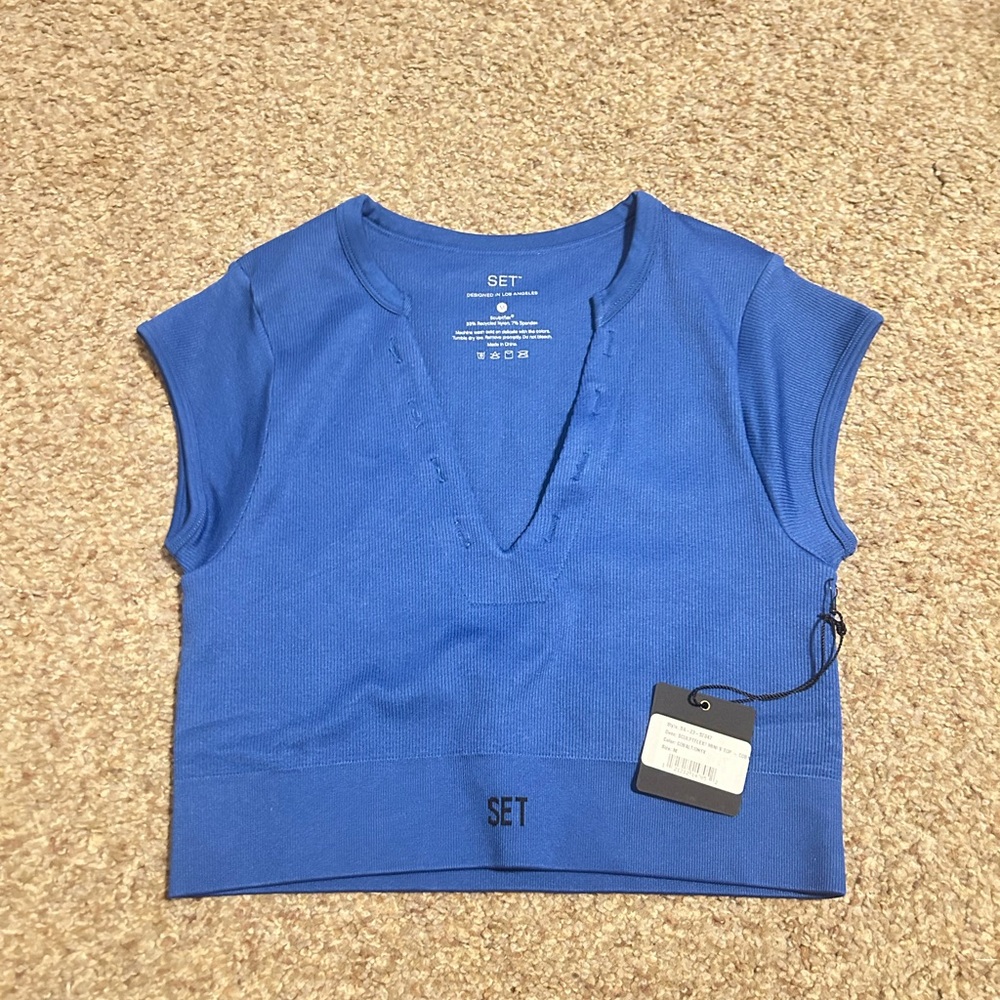 SET ACTIVE Sculptflex Mini V Top in Cobalt
